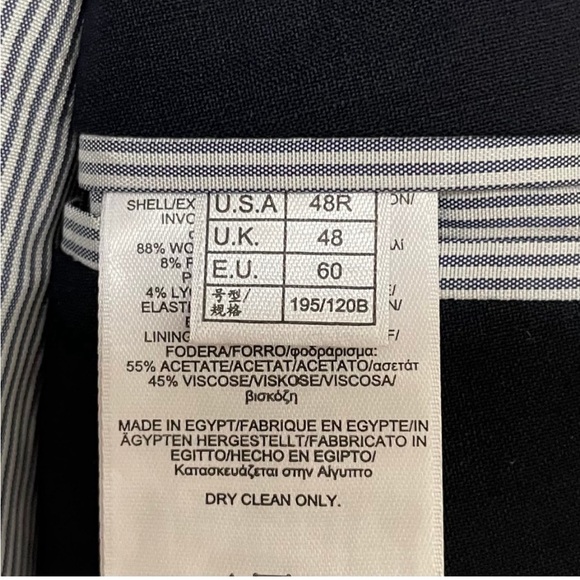 Brooks Brothers Blazer Mens 48R Blue Wool Blend Explorer Madison Fit Sports Coat - Picture 5 of 5